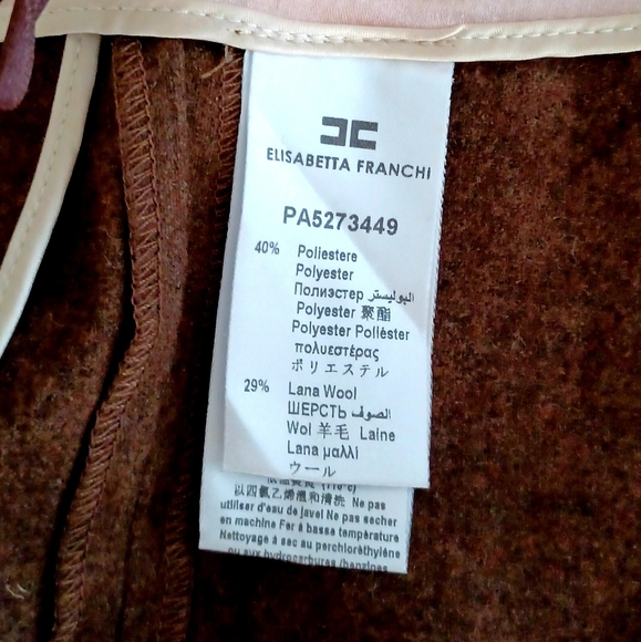 NWT ELISABETTA FRANCHI WOOL PANTS, size 40 - Picture 13 of 16